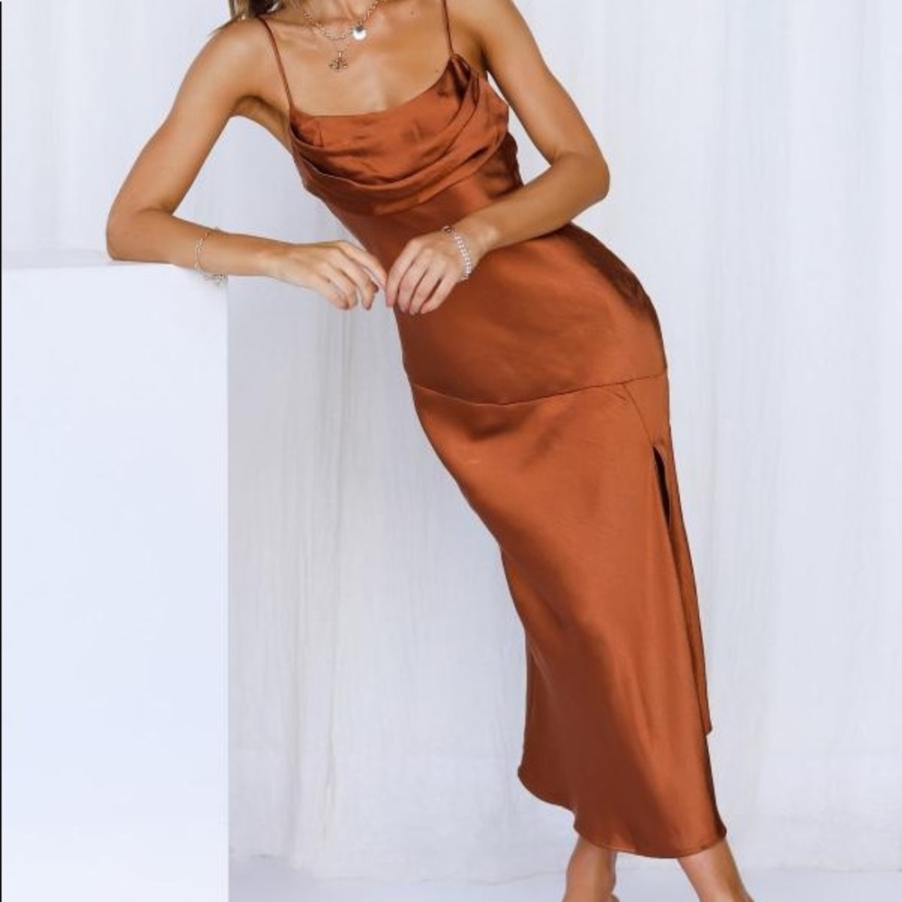 Hello Molly Lychee Martini Midi Dress in Chocolate